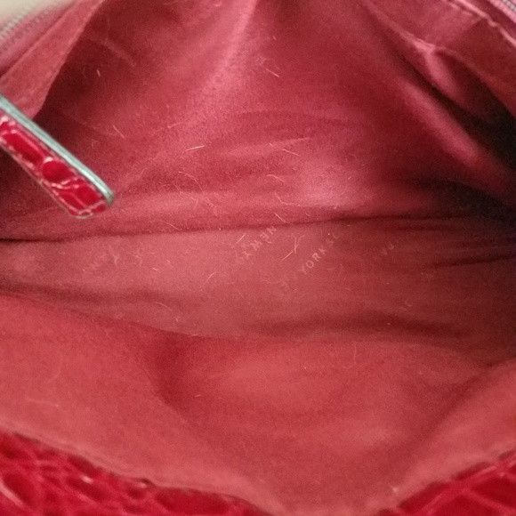 NY & COMPANY  Red Vinyl Alligator Satchel Purse - Picture 8 of 8